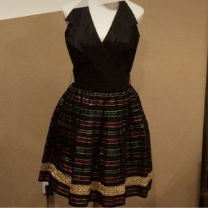 Karen Lucas Tuxedo Halter Cocktail Dress Size Small